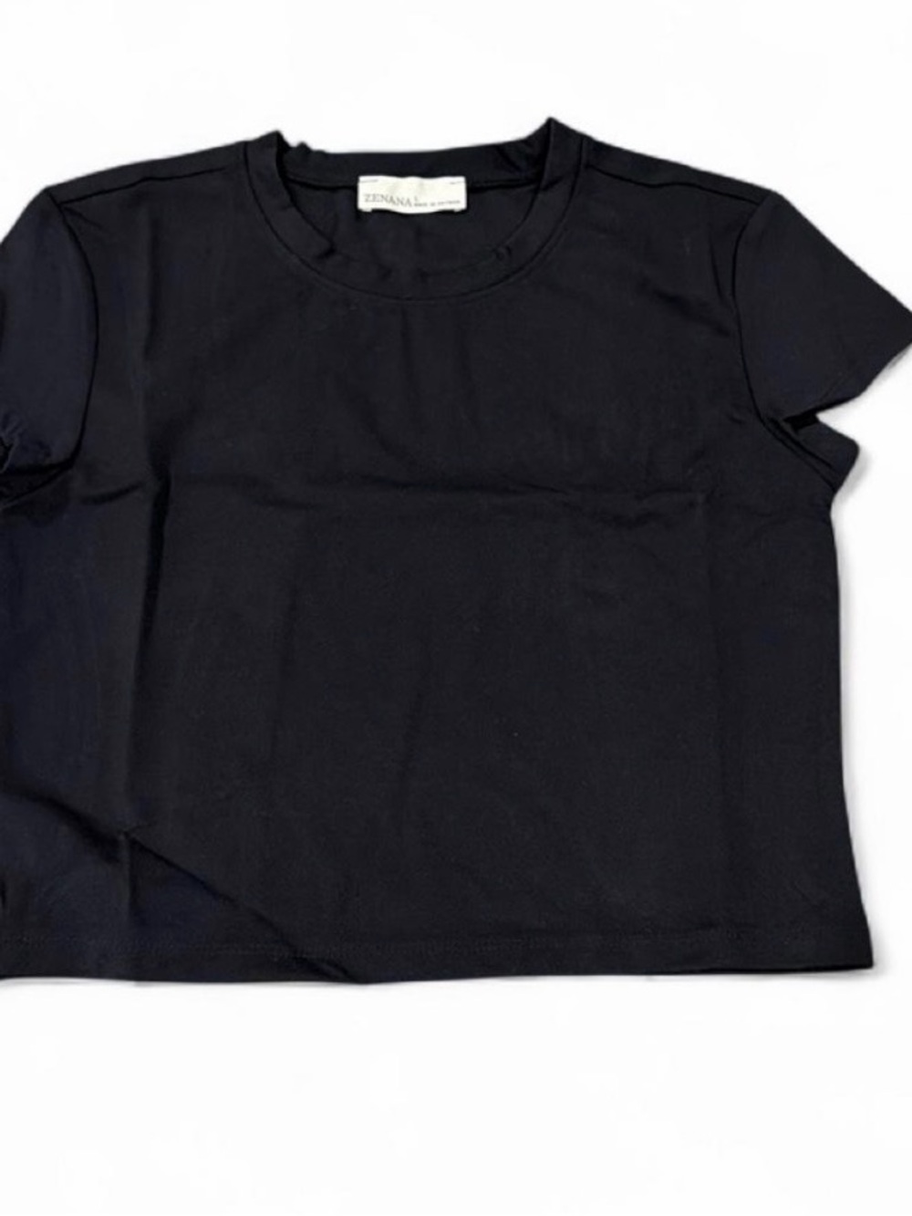 Zenana Outfitters Black Crop Tee
